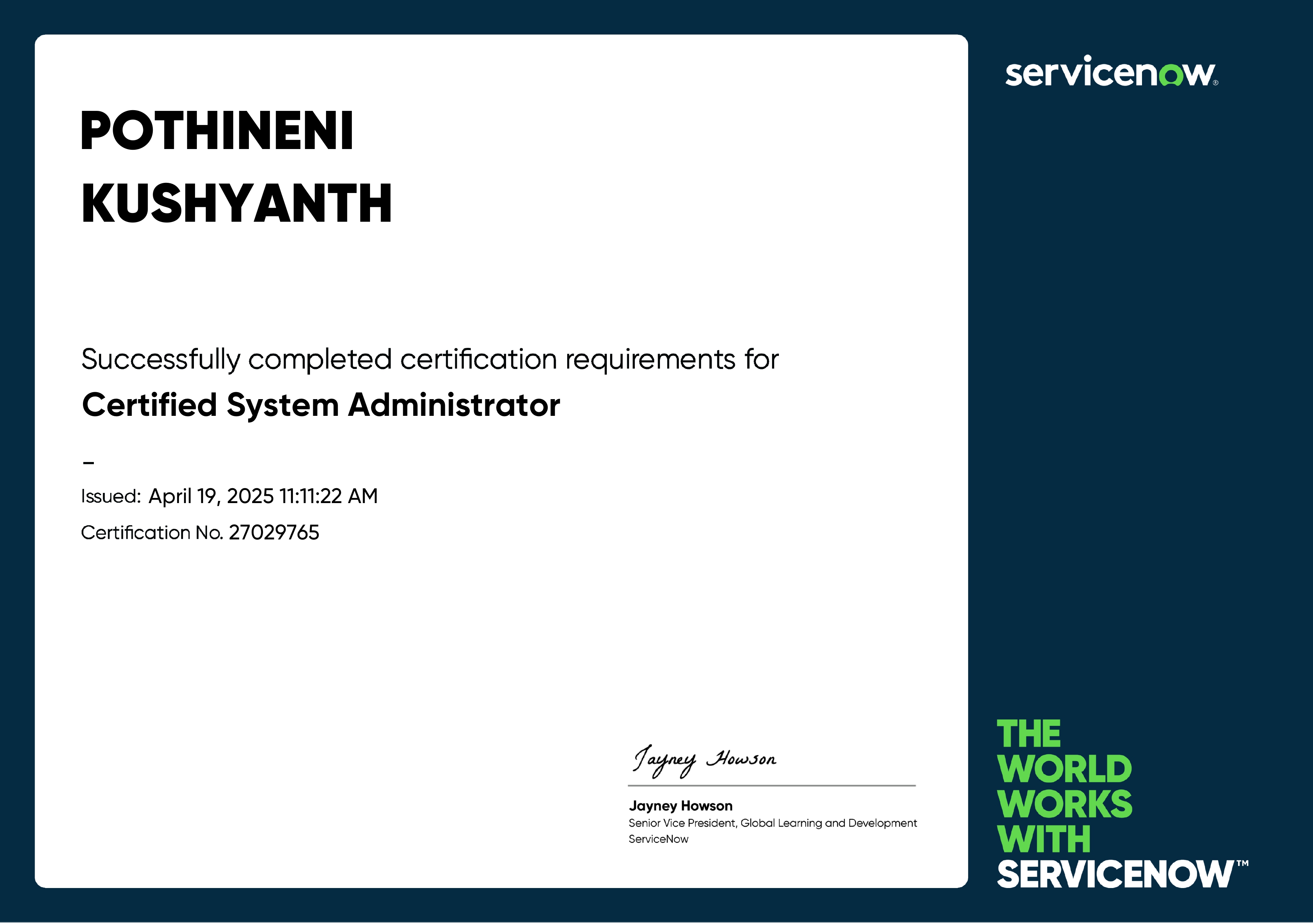 ServiceNow Certified System Administrator